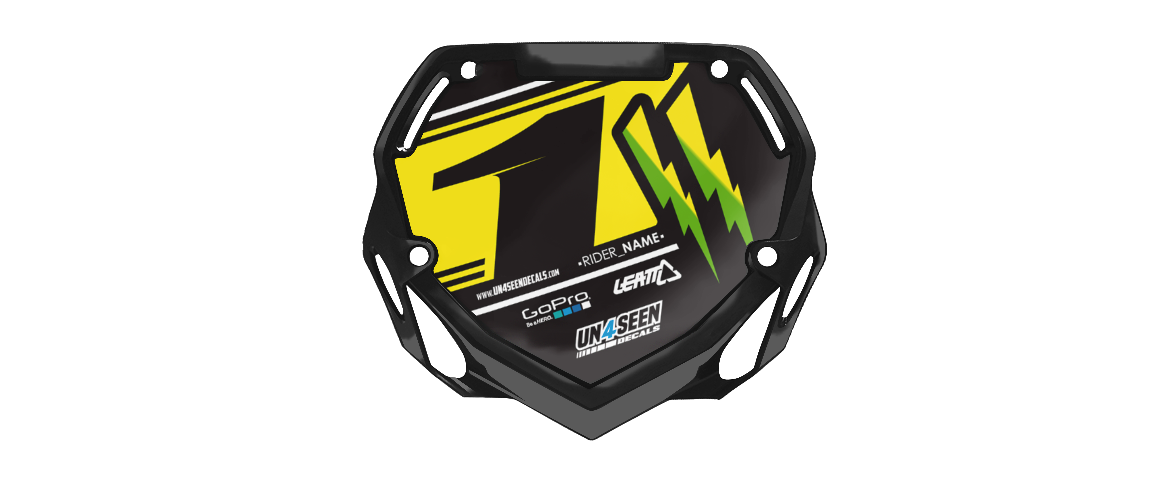 BMX Number Plate Graphics - Boltz Yellow