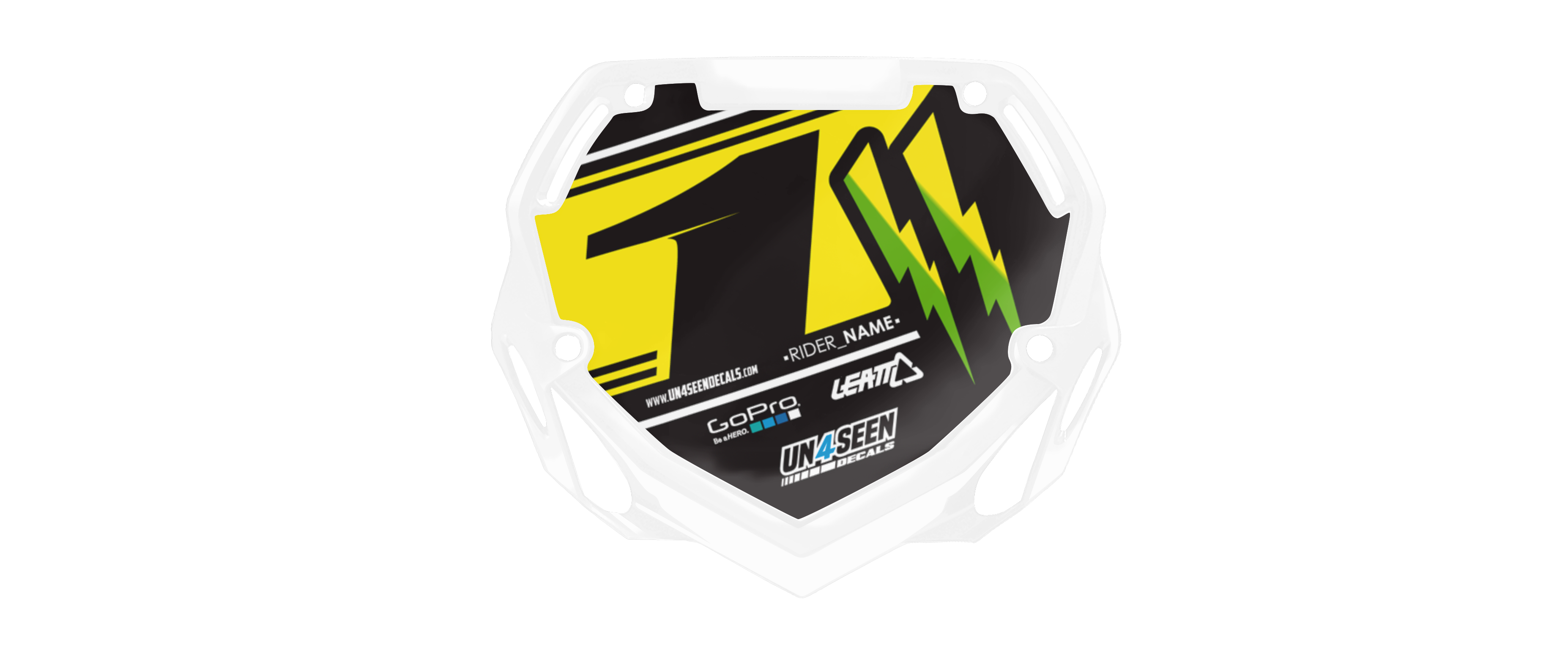 BMX Number Plate Graphics - Boltz Yellow