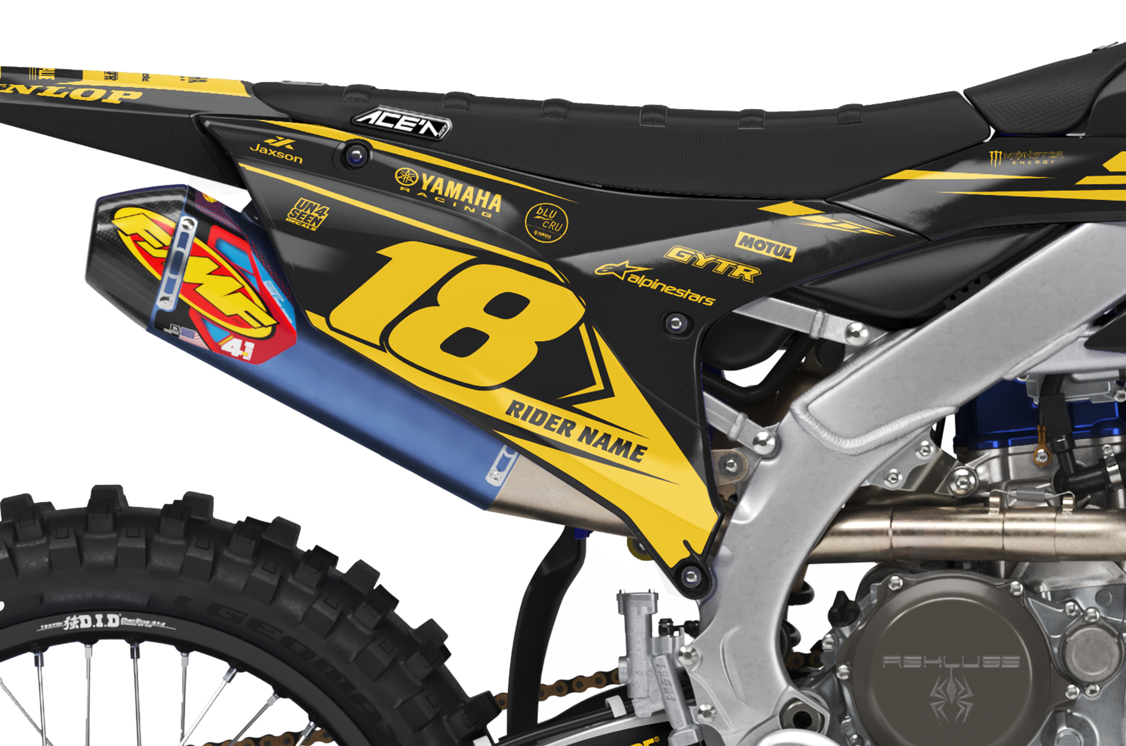 Yamaha Graphics Kit - Lubricate Yellow