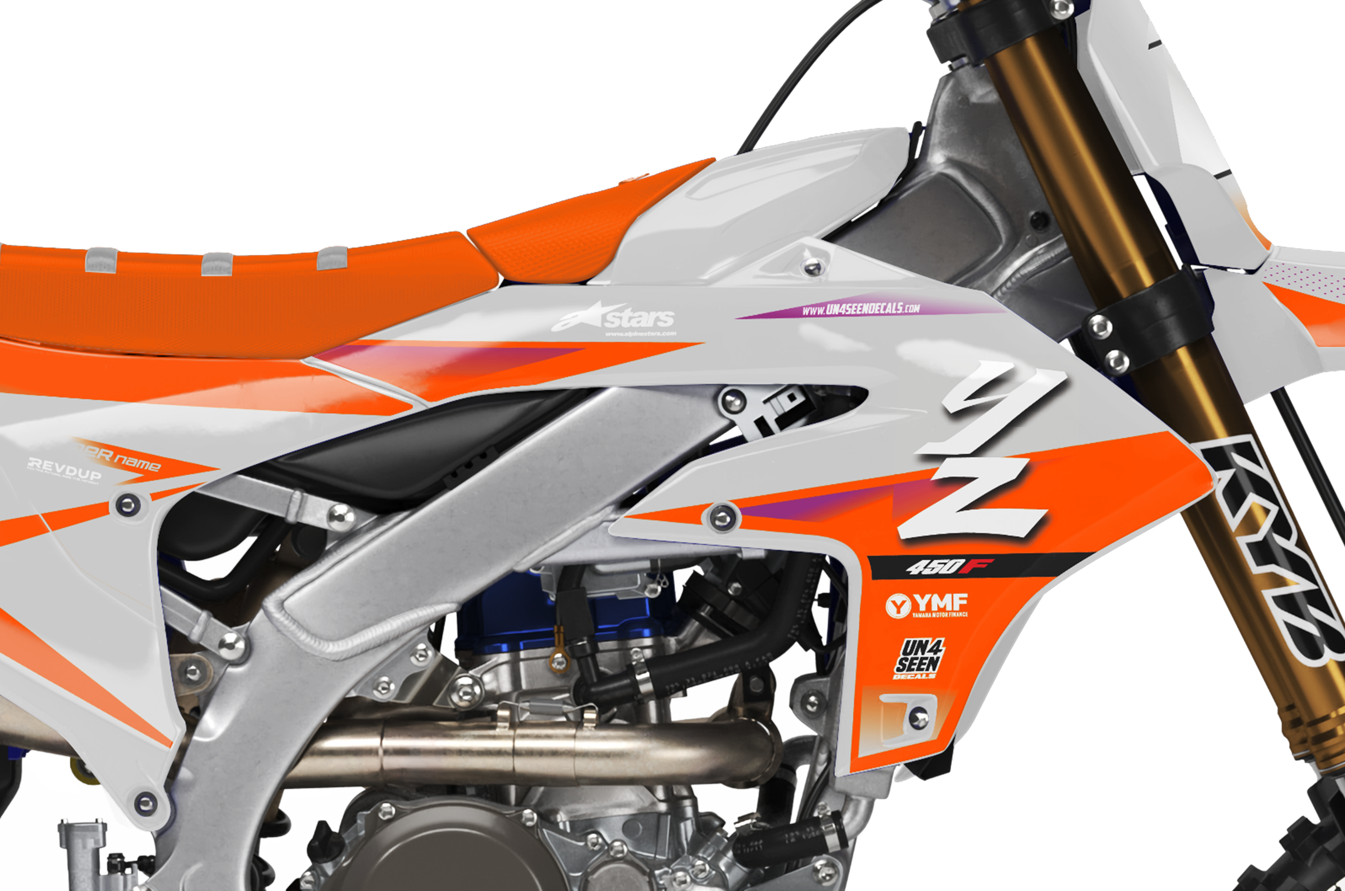Yamaha Graphics Kit - Fluid Grey Orange