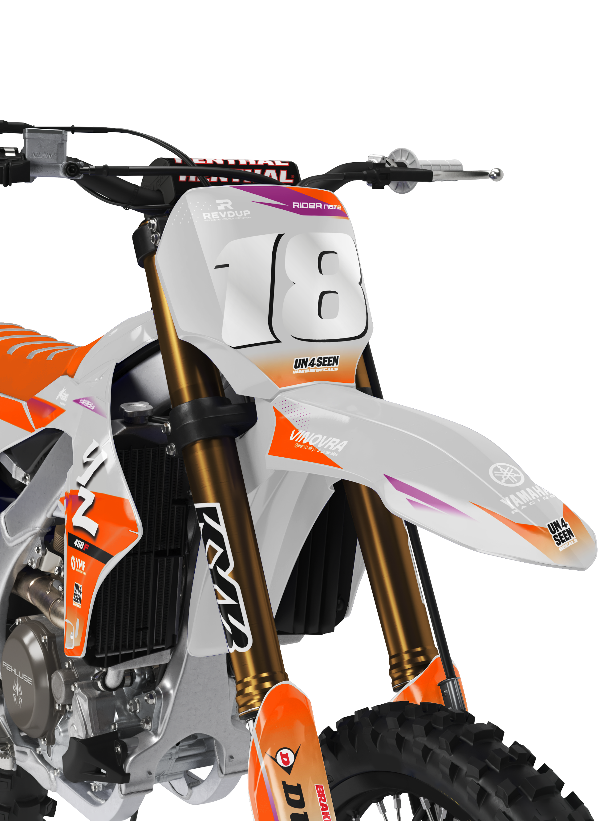 Yamaha Graphics Kit - Fluid Grey Orange