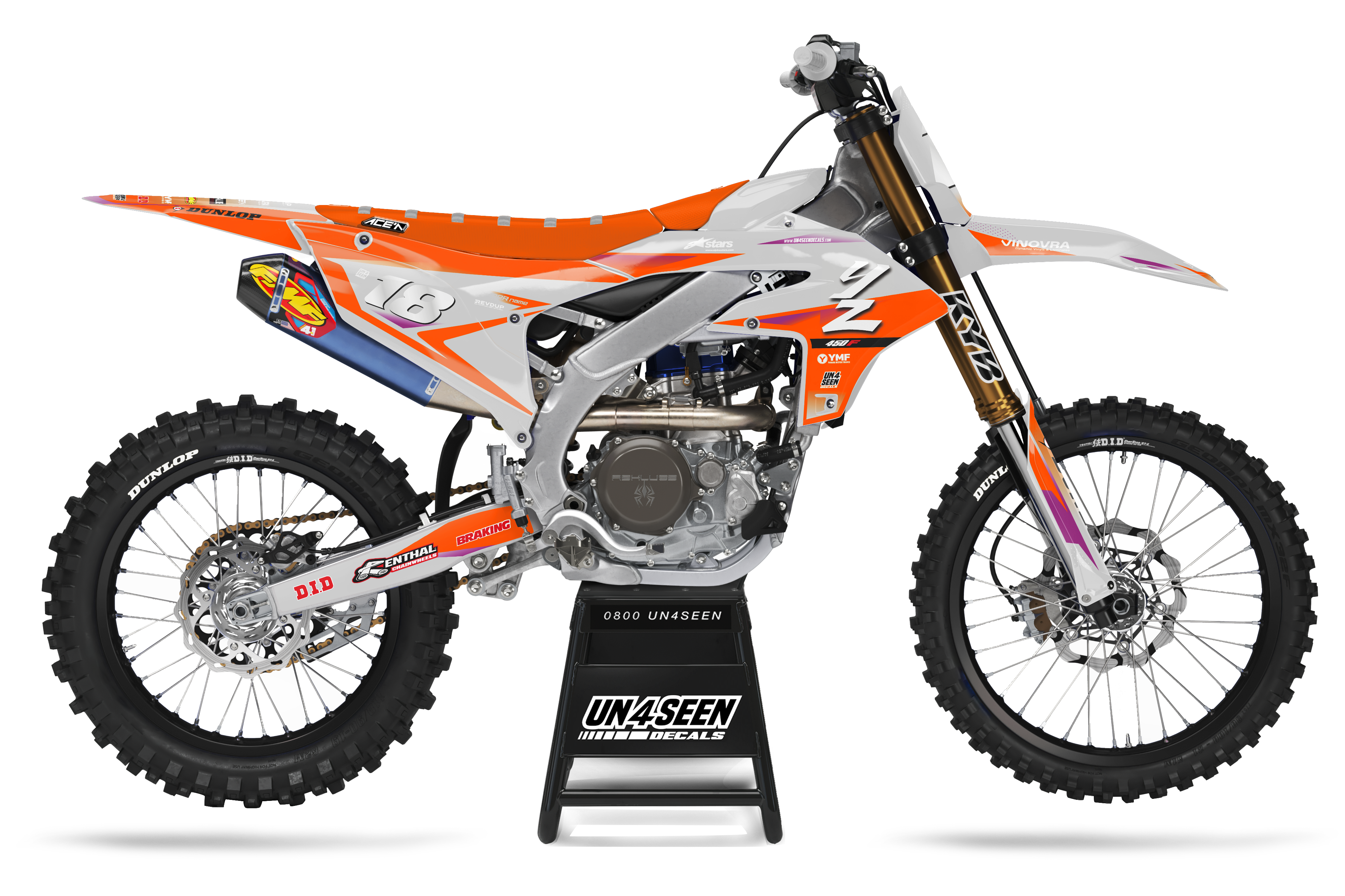 Yamaha Graphics Kit - Fluid Grey Orange