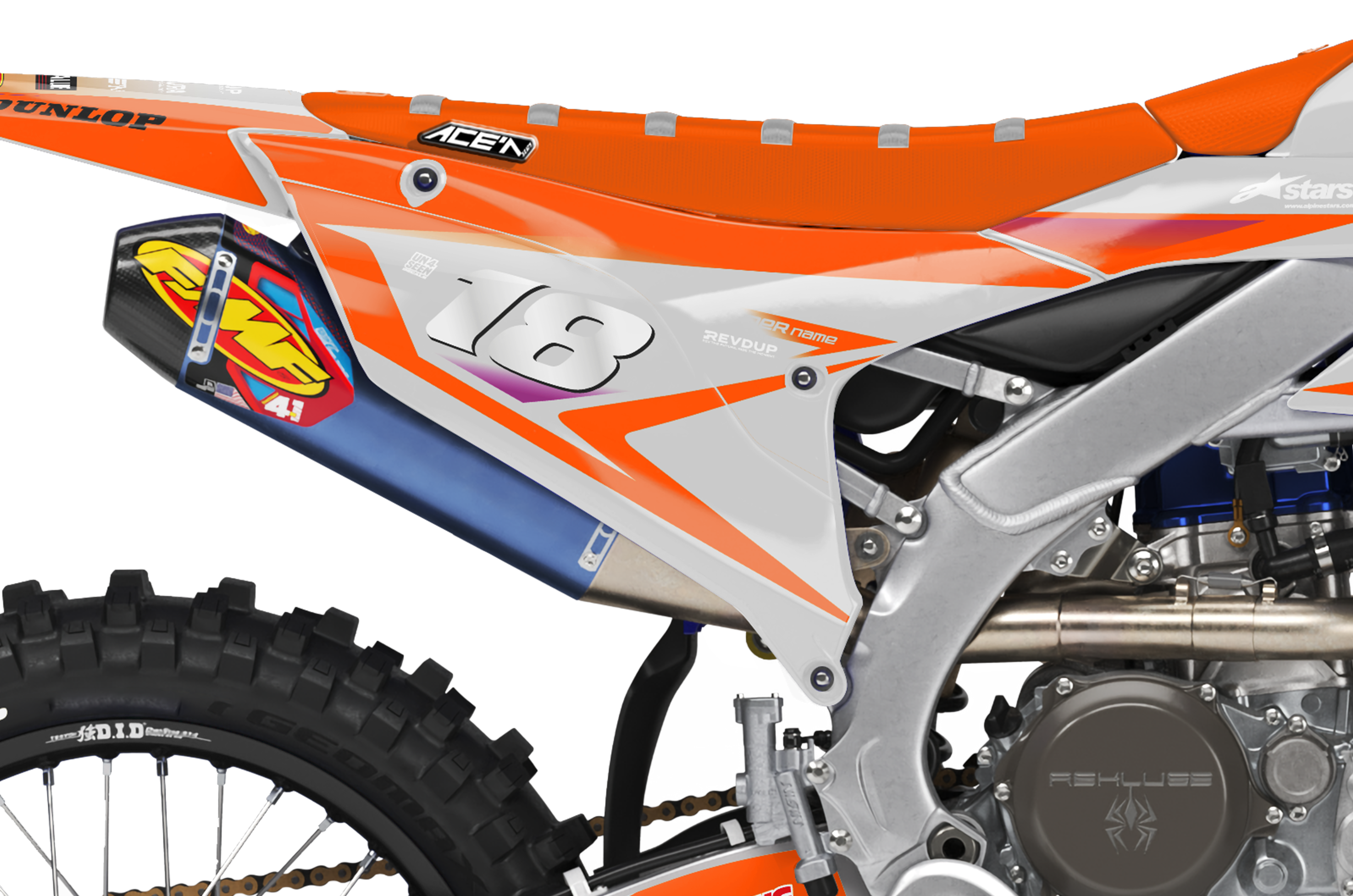 Yamaha Graphics Kit - Fluid Grey Orange