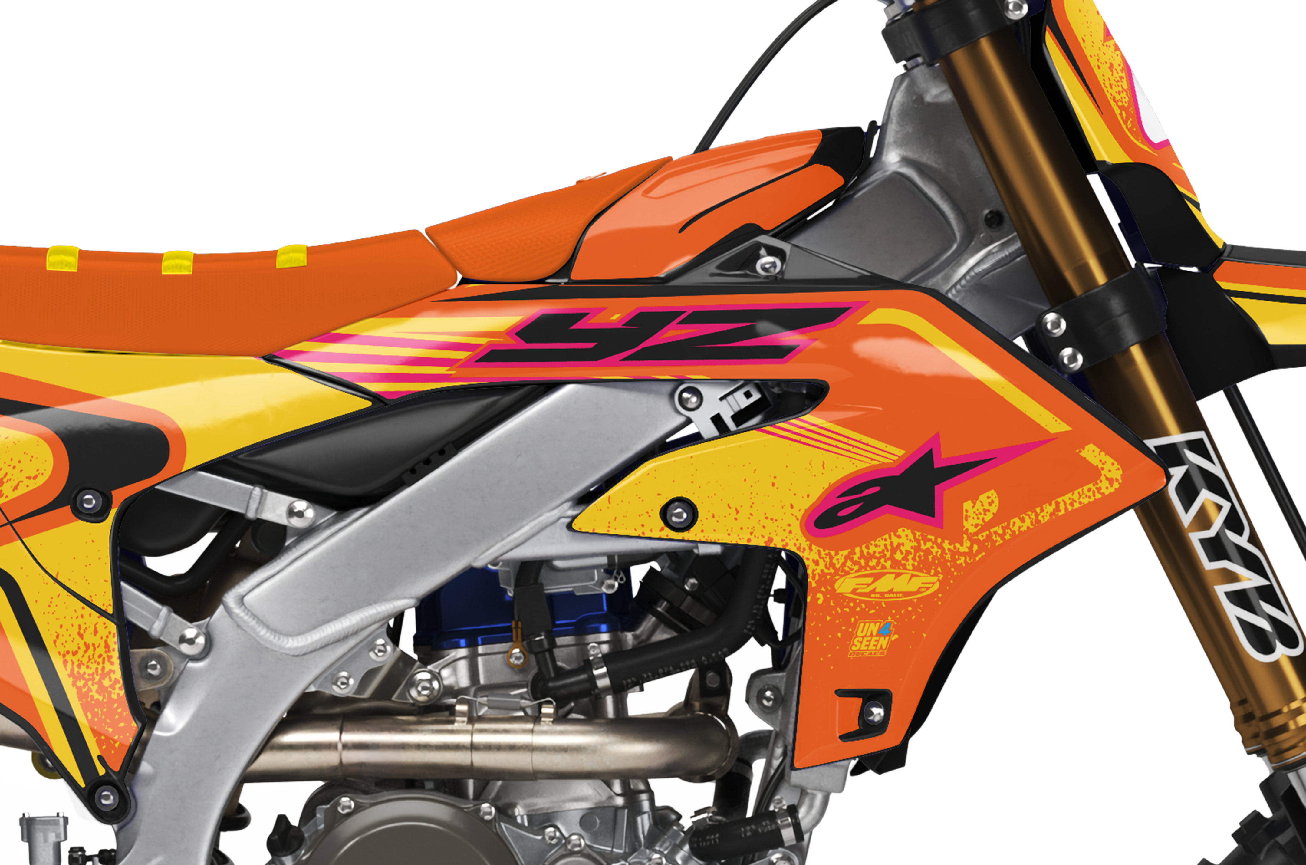 Yamaha Graphics Kit - Techstar Nomur Orange Pink