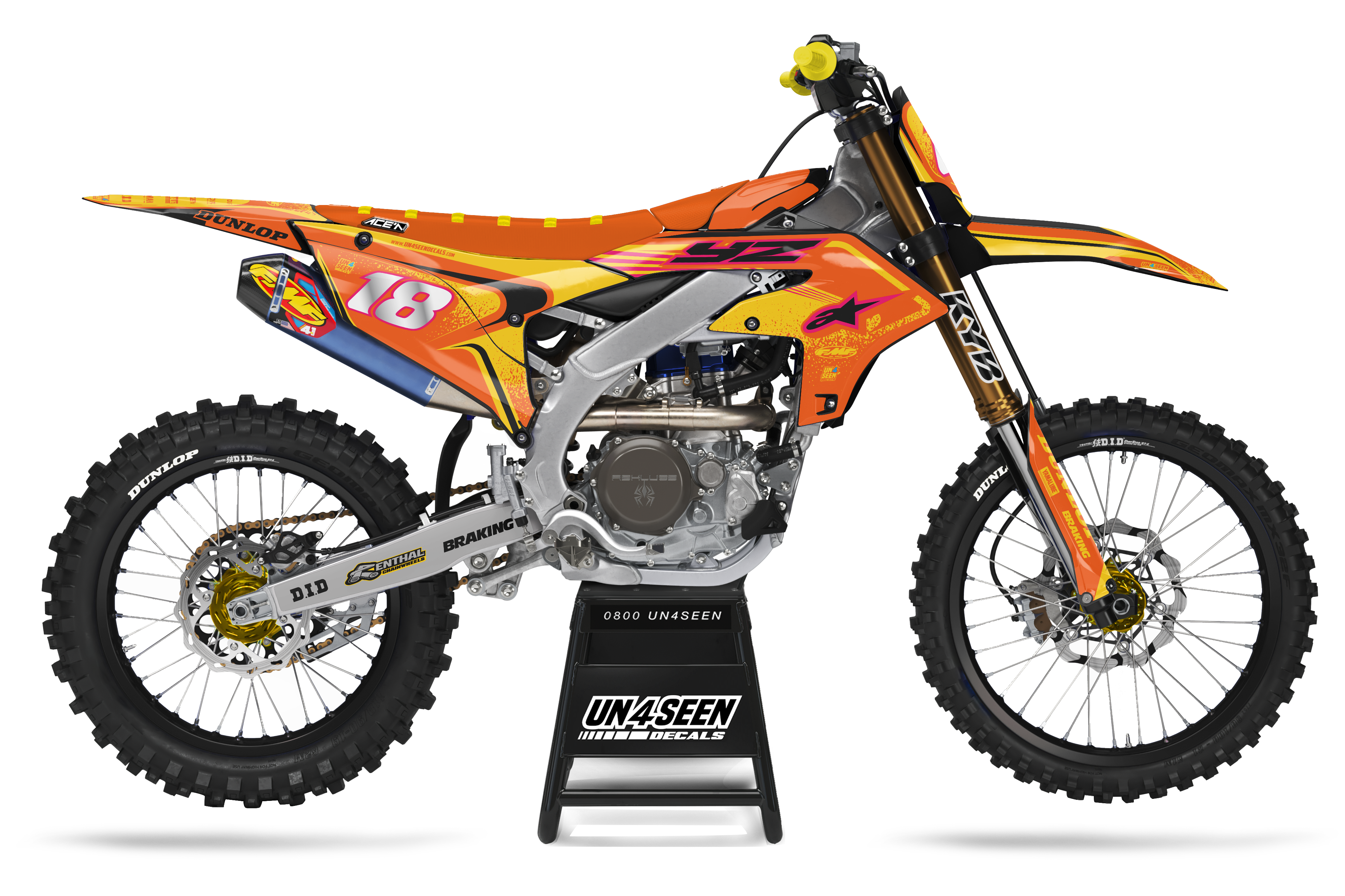 Yamaha Graphics Kit - Techstar Nomur Orange Pink