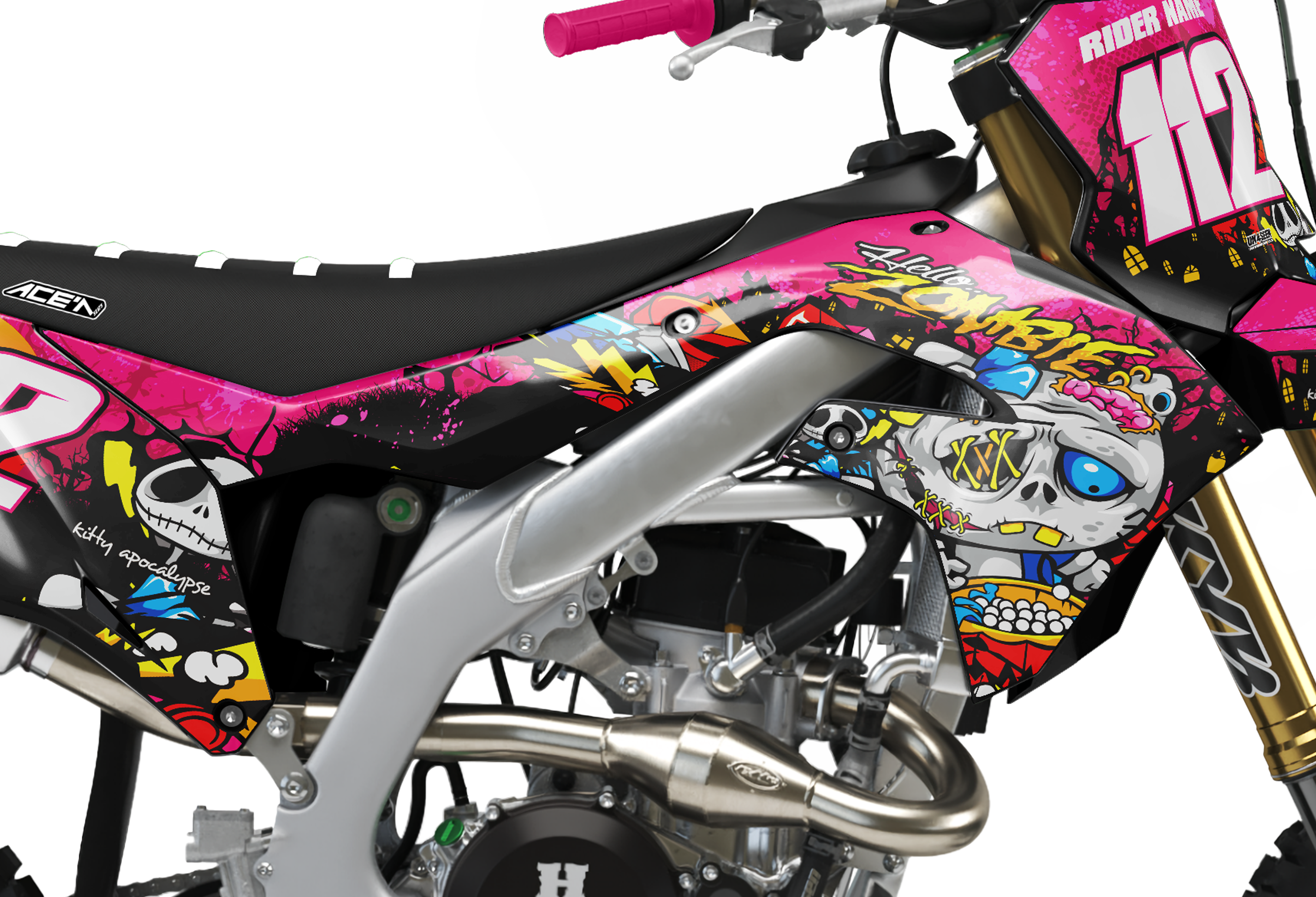 Kawasaki Zombie Graphics Kit - Hello Kitty