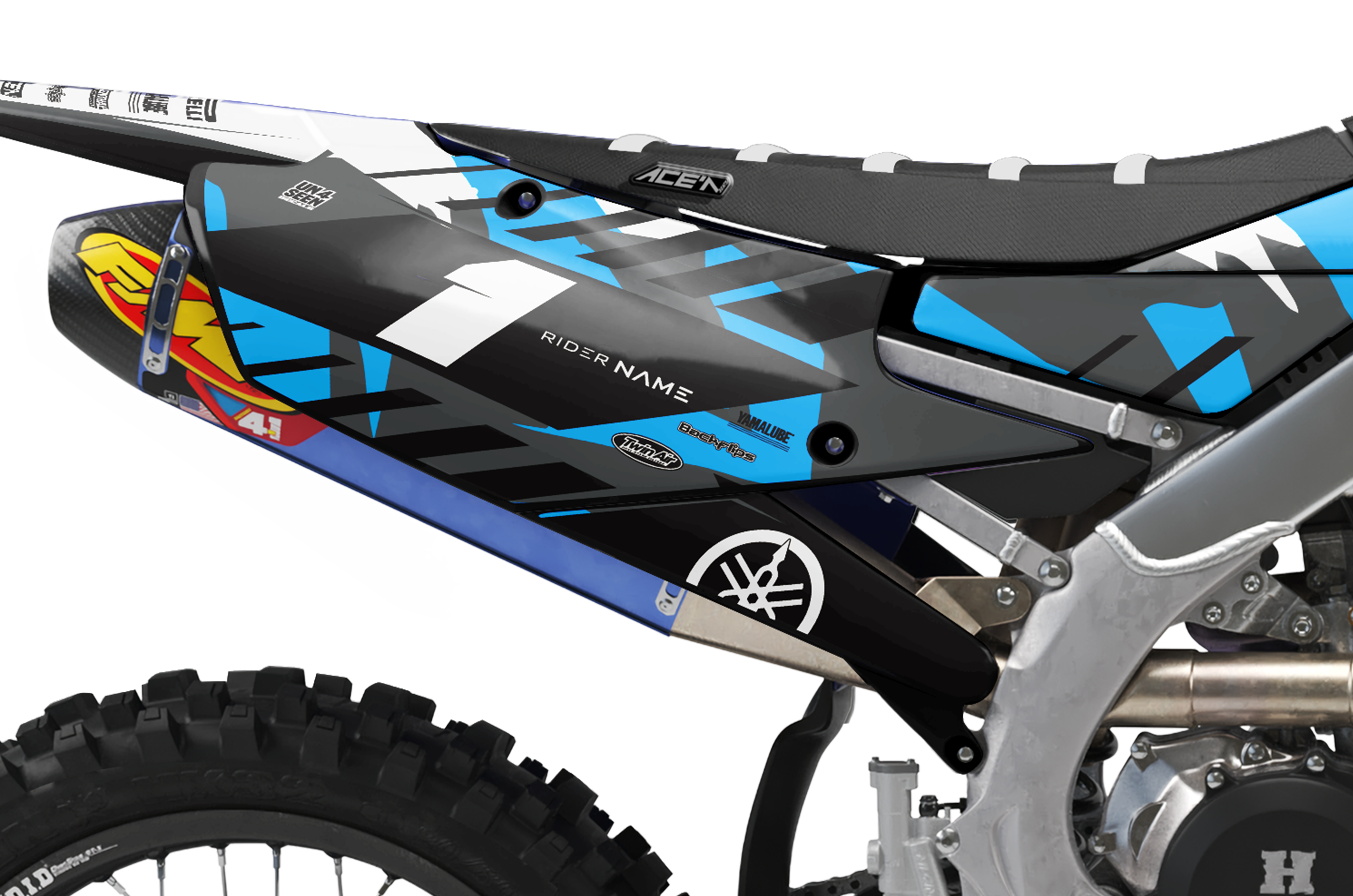 Yamaha Graphics Kit - Camo Blackout Cyan