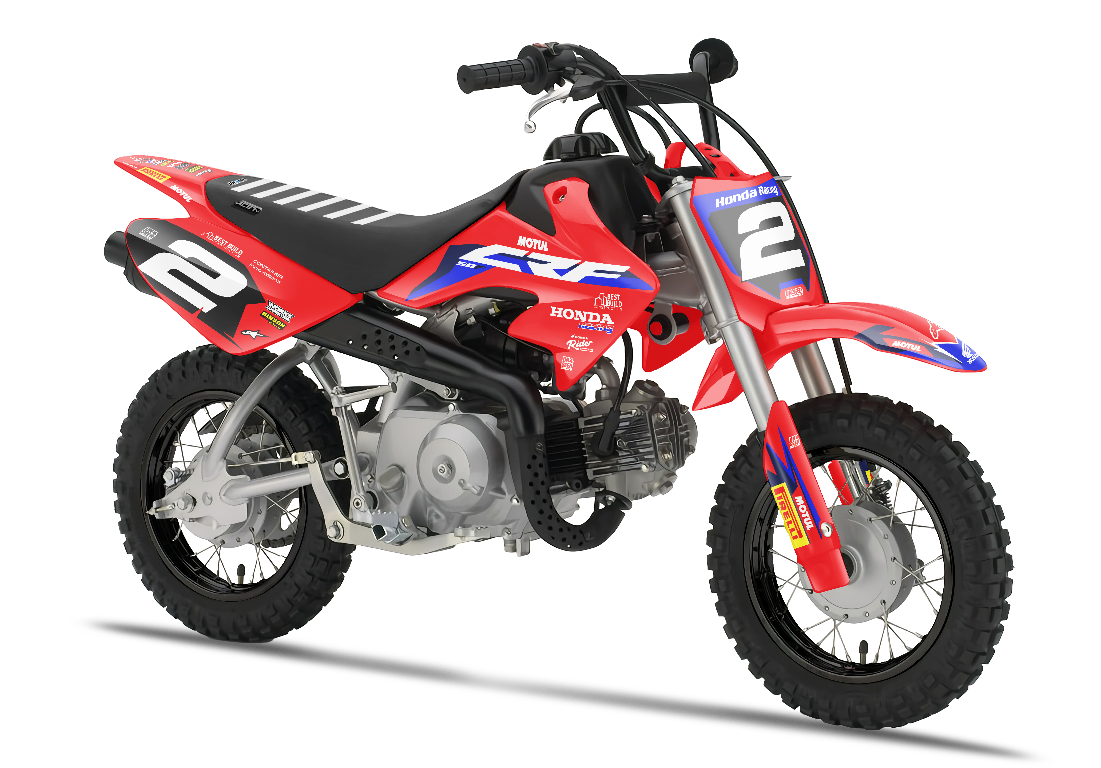 Crf50 Graphics Kit - Honda Racing Team Kit