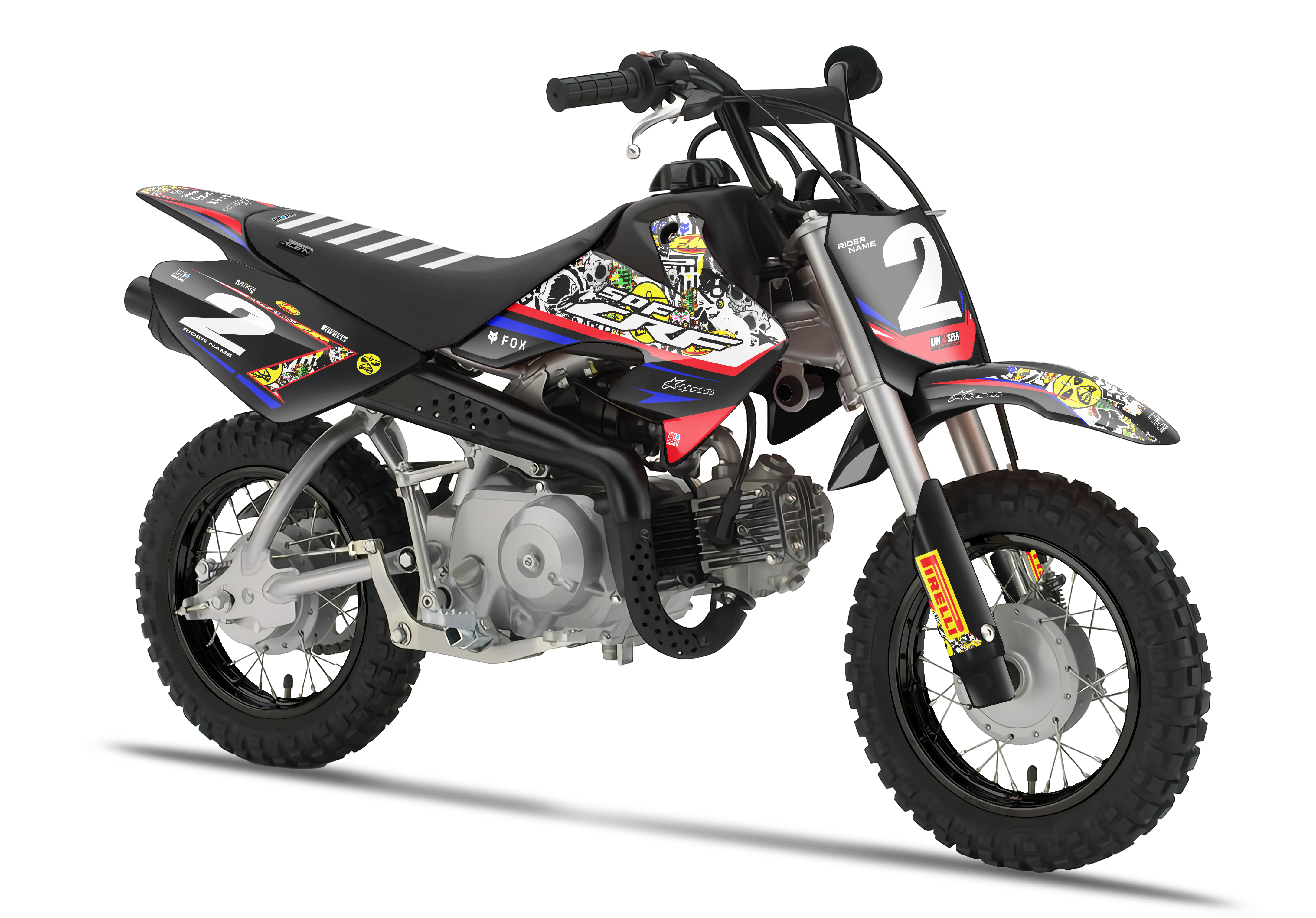 Crf50 Graphics Kit - Sticker Bomb Red