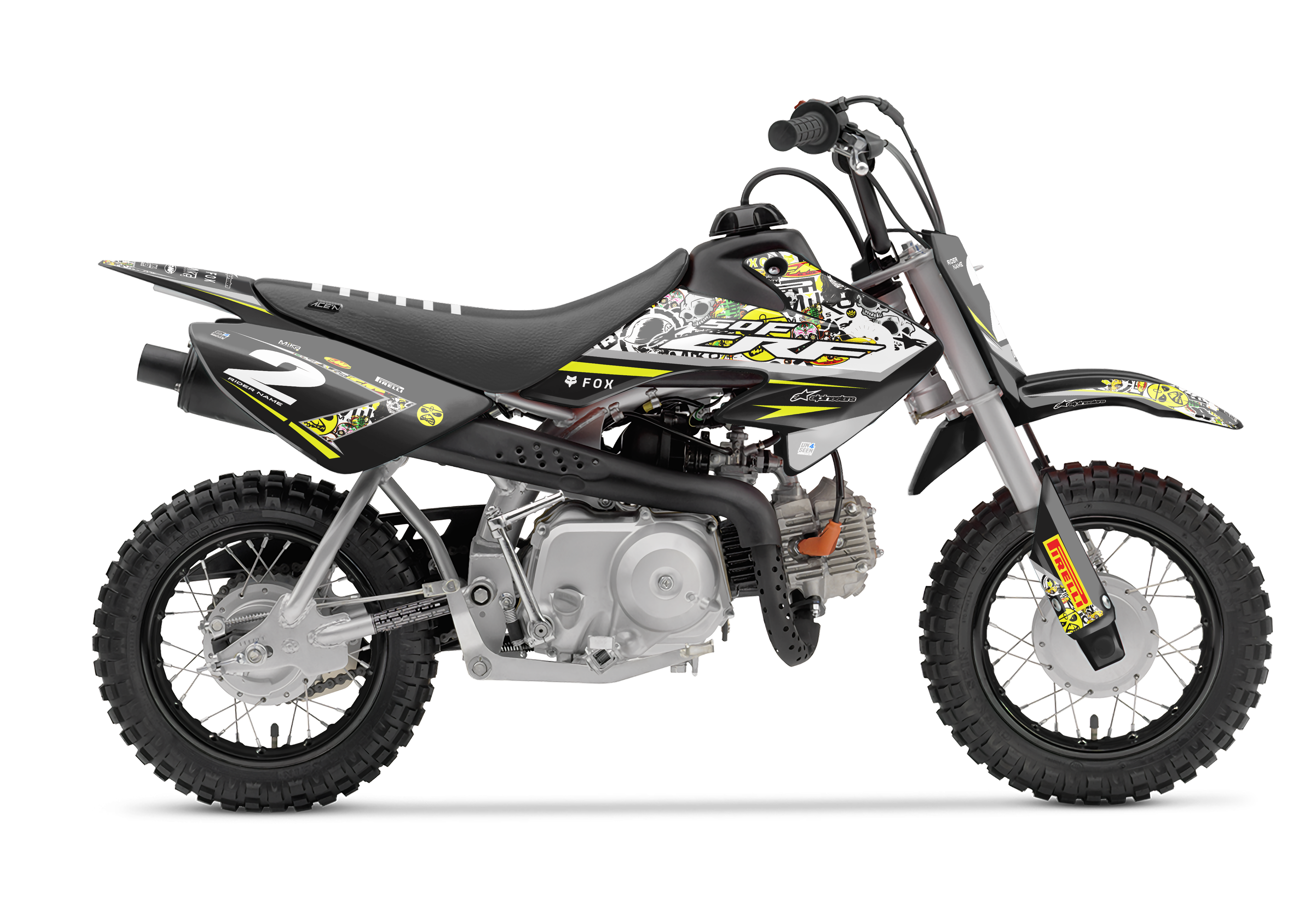 Crf50 Graphics Kit - Sticker Bomb Yellow