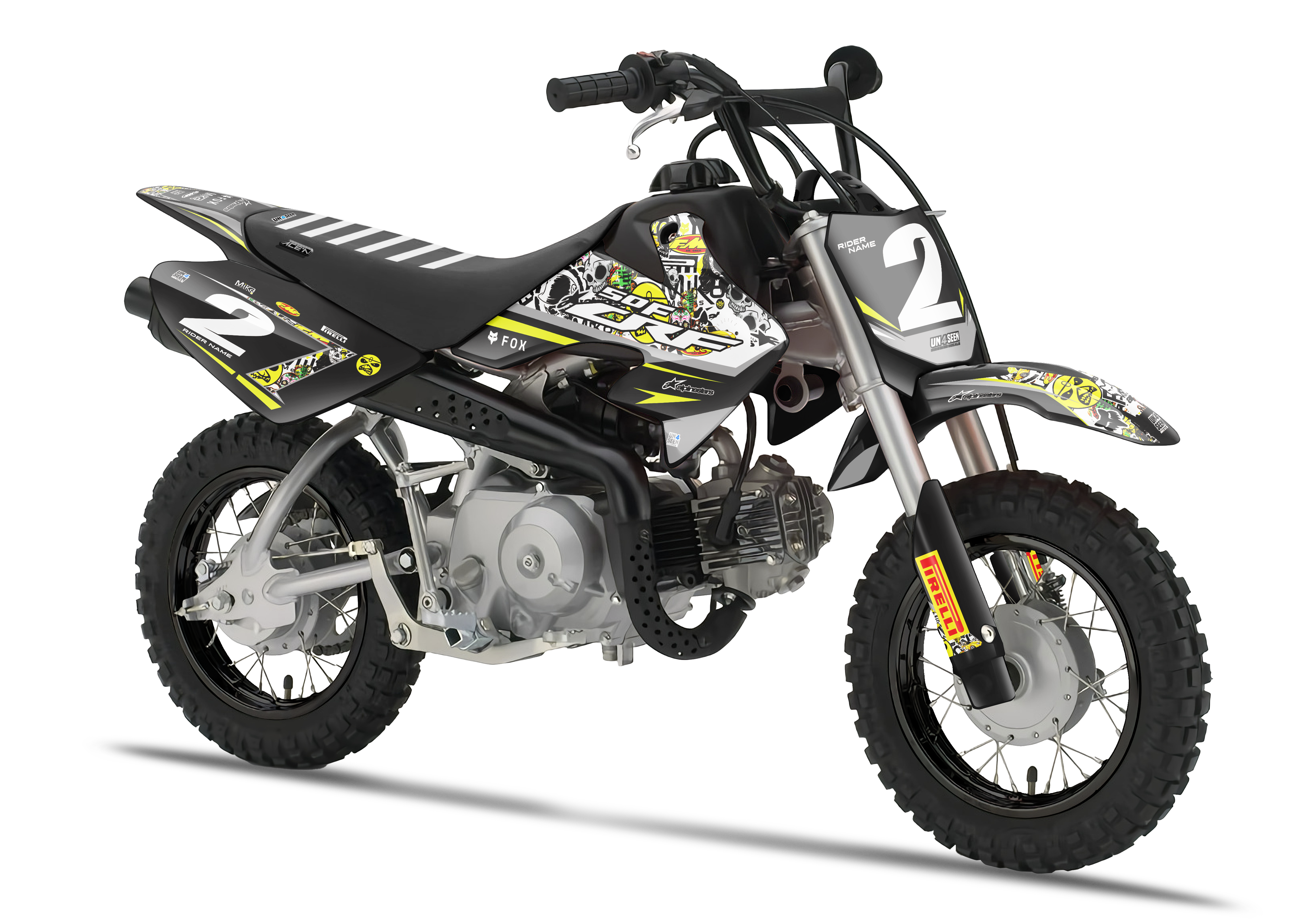 Crf50 Graphics Kit - Sticker Bomb Yellow