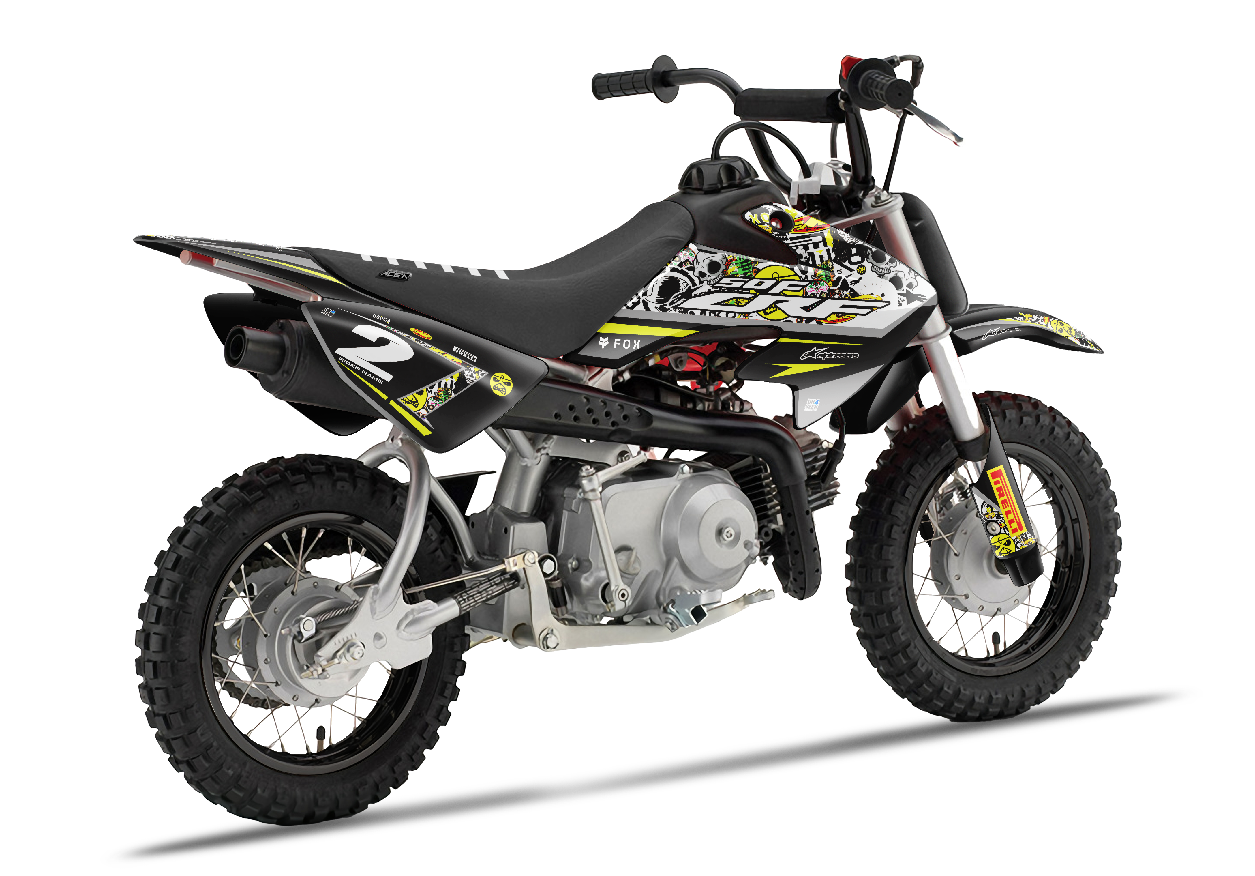 Crf50 Graphics Kit - Sticker Bomb Yellow