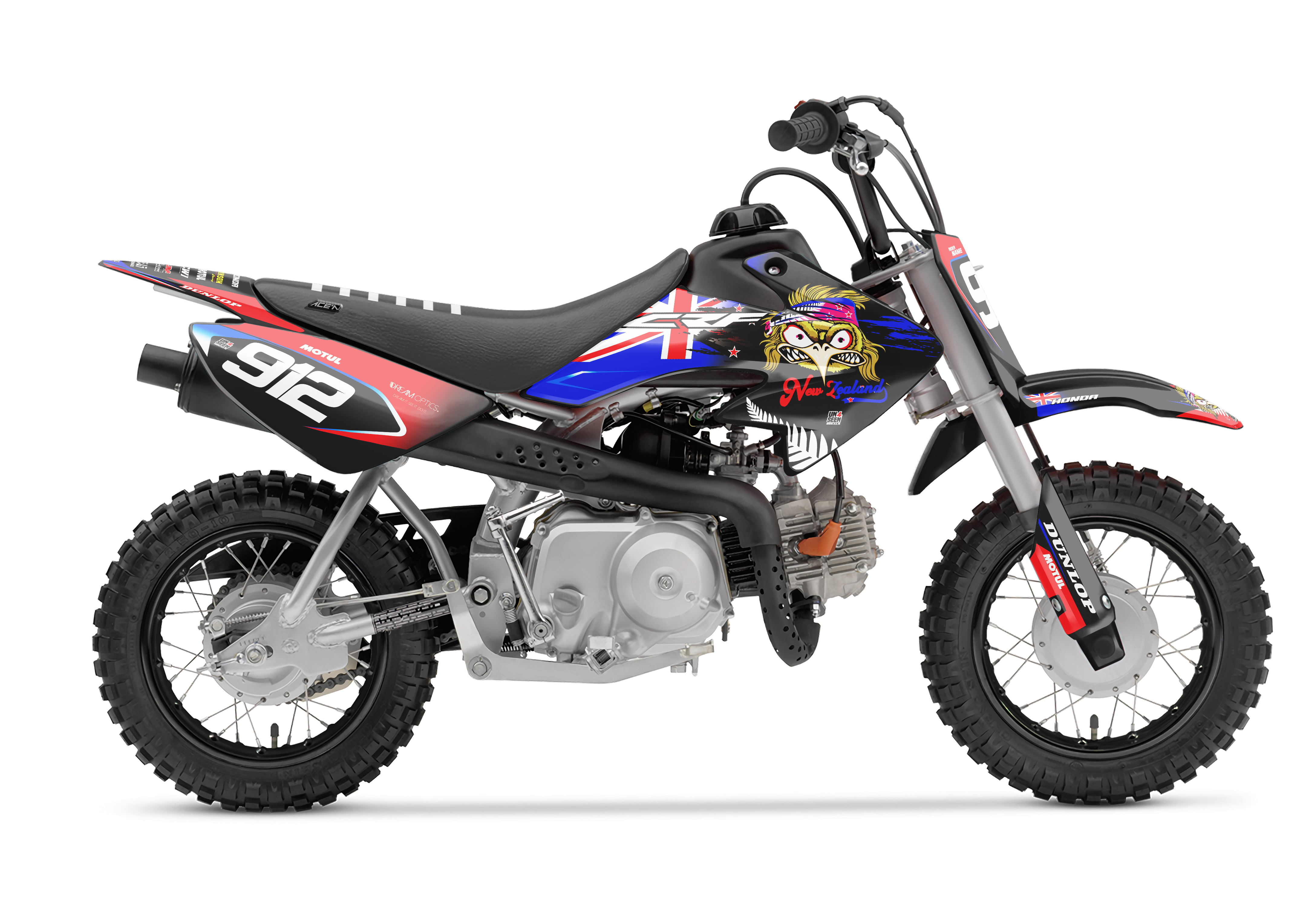 Honda Crf50 Graphics Kit - Angry Kiwi