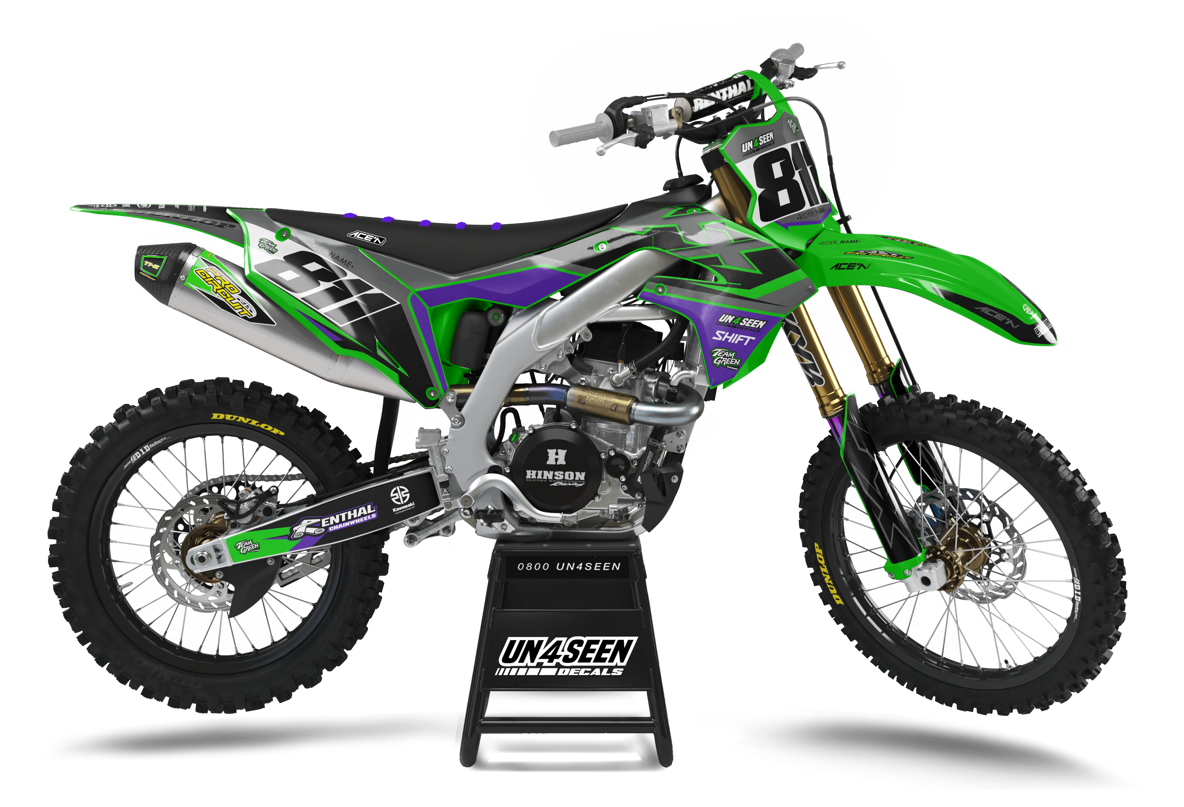 Kawasaki Graphics Kit - Bitfit Purp