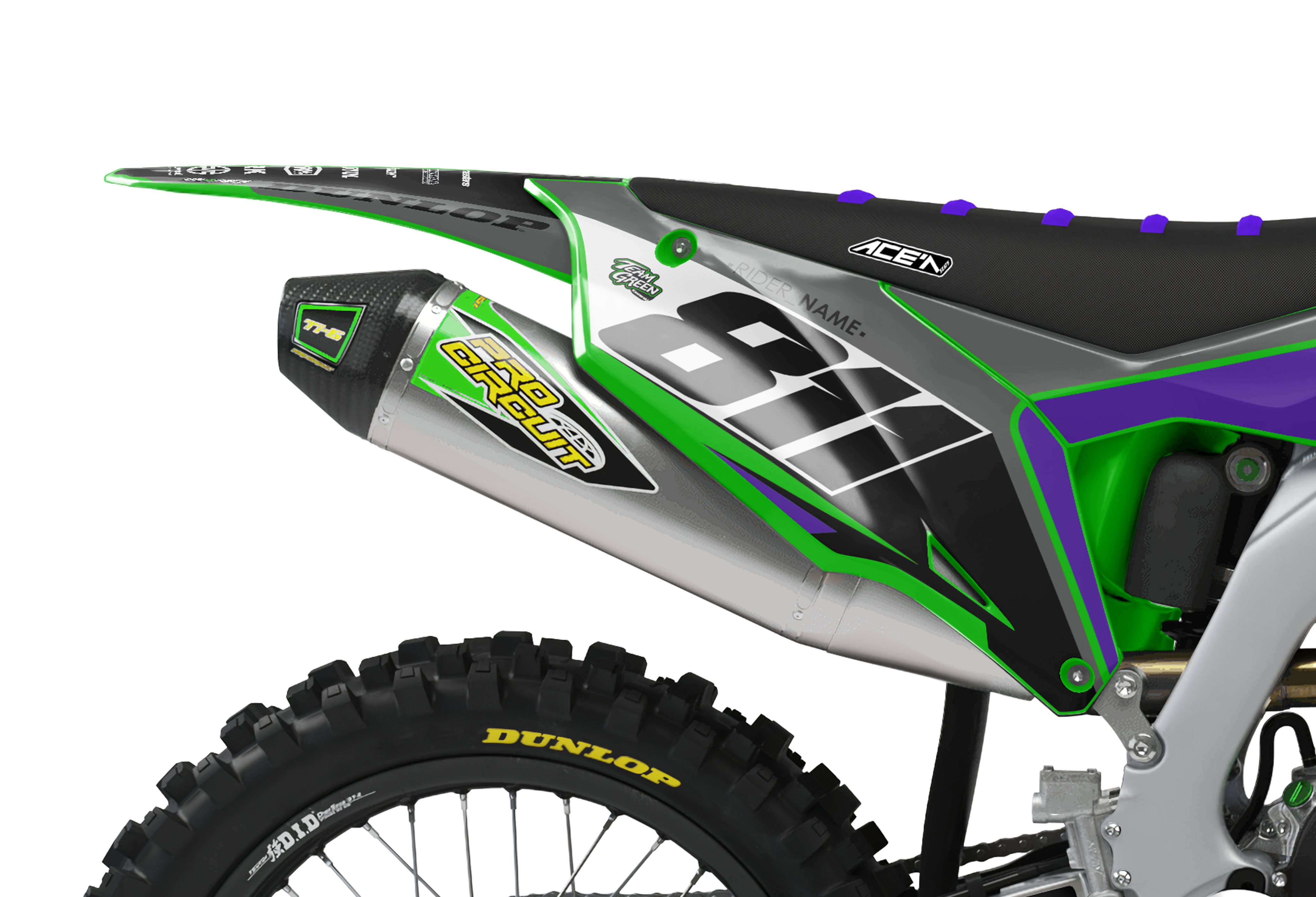 Kawasaki Graphics Kit - Bitfit Purp