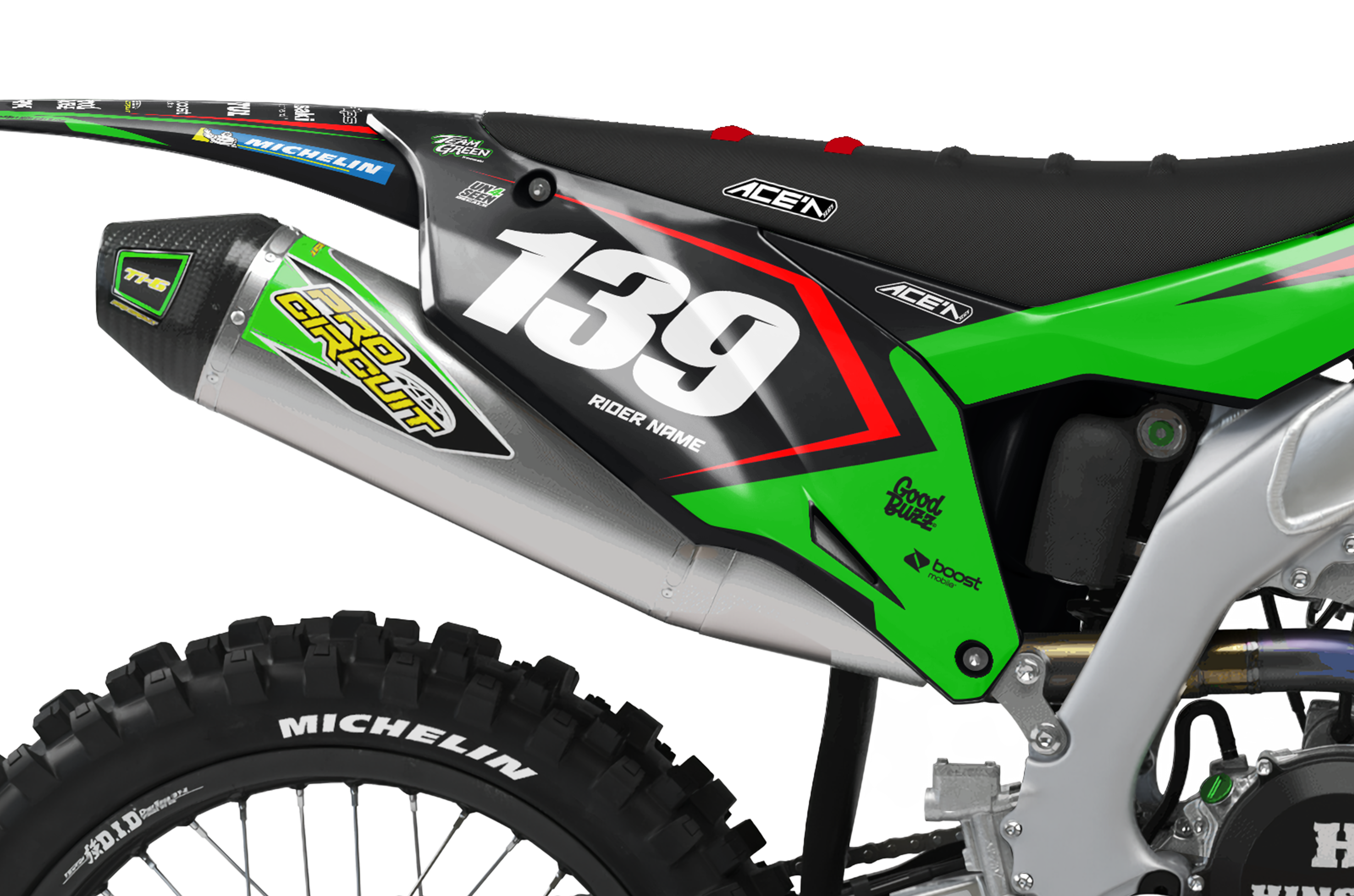Kawasaki Graphics Kit - Box Red
