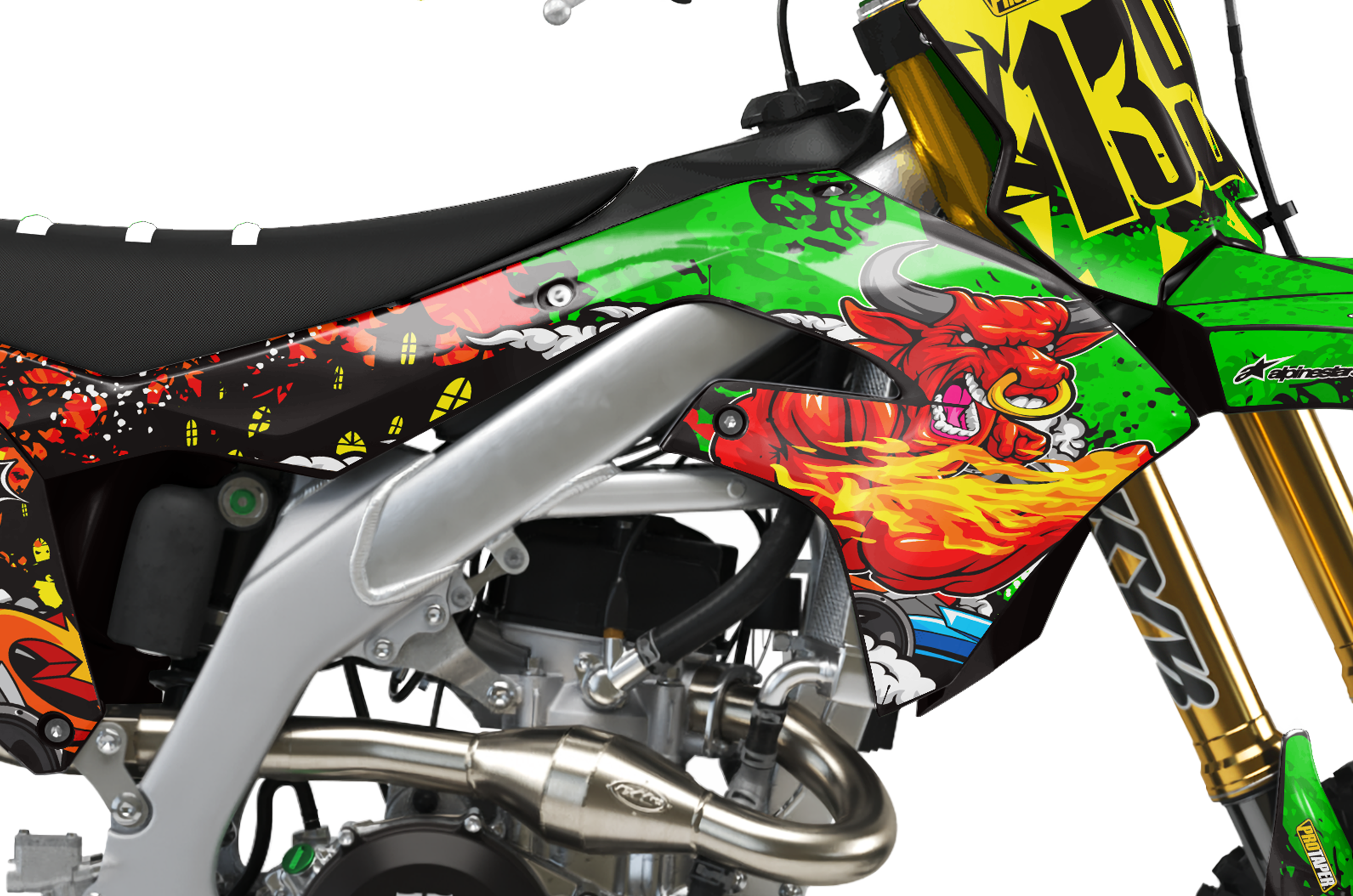 Kawasaki Zombie Graphics Kit - Raging Bull