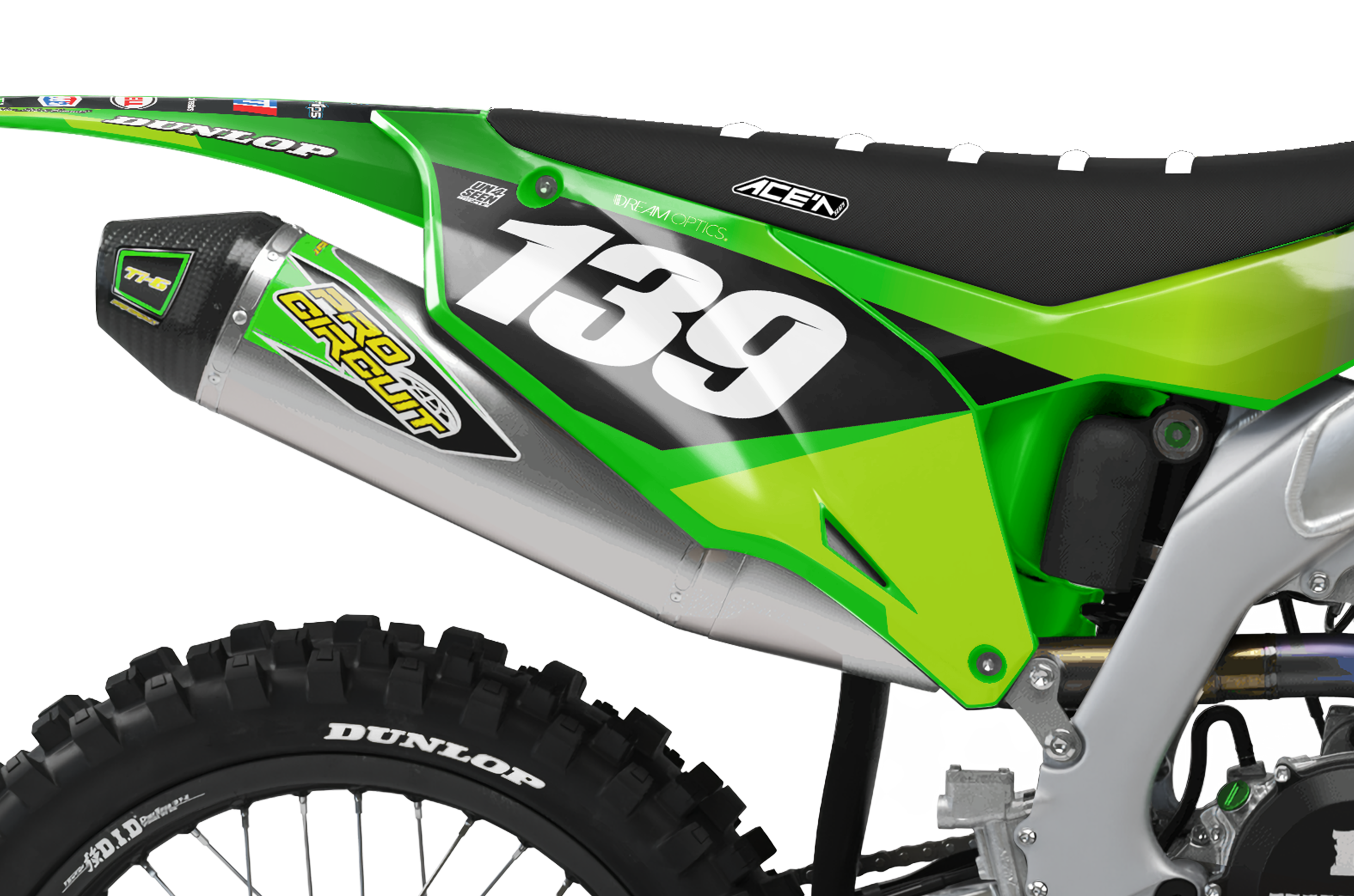 Kawasaki Graphics Kit - Dolan Green