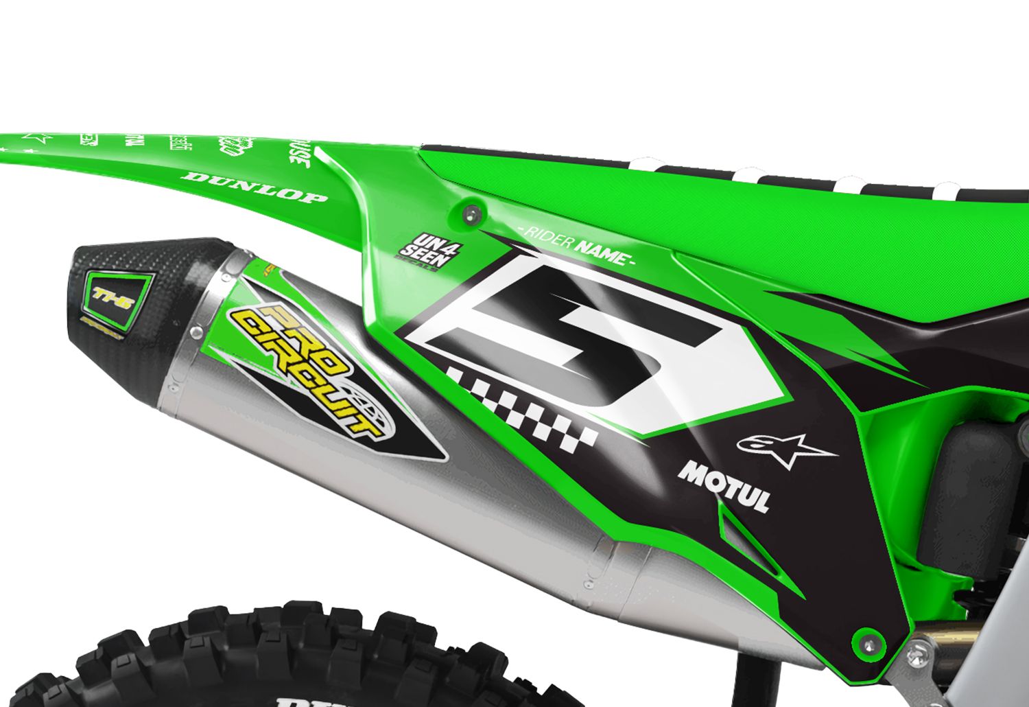 Kawasaki Graphics Kit - Fasthouse green