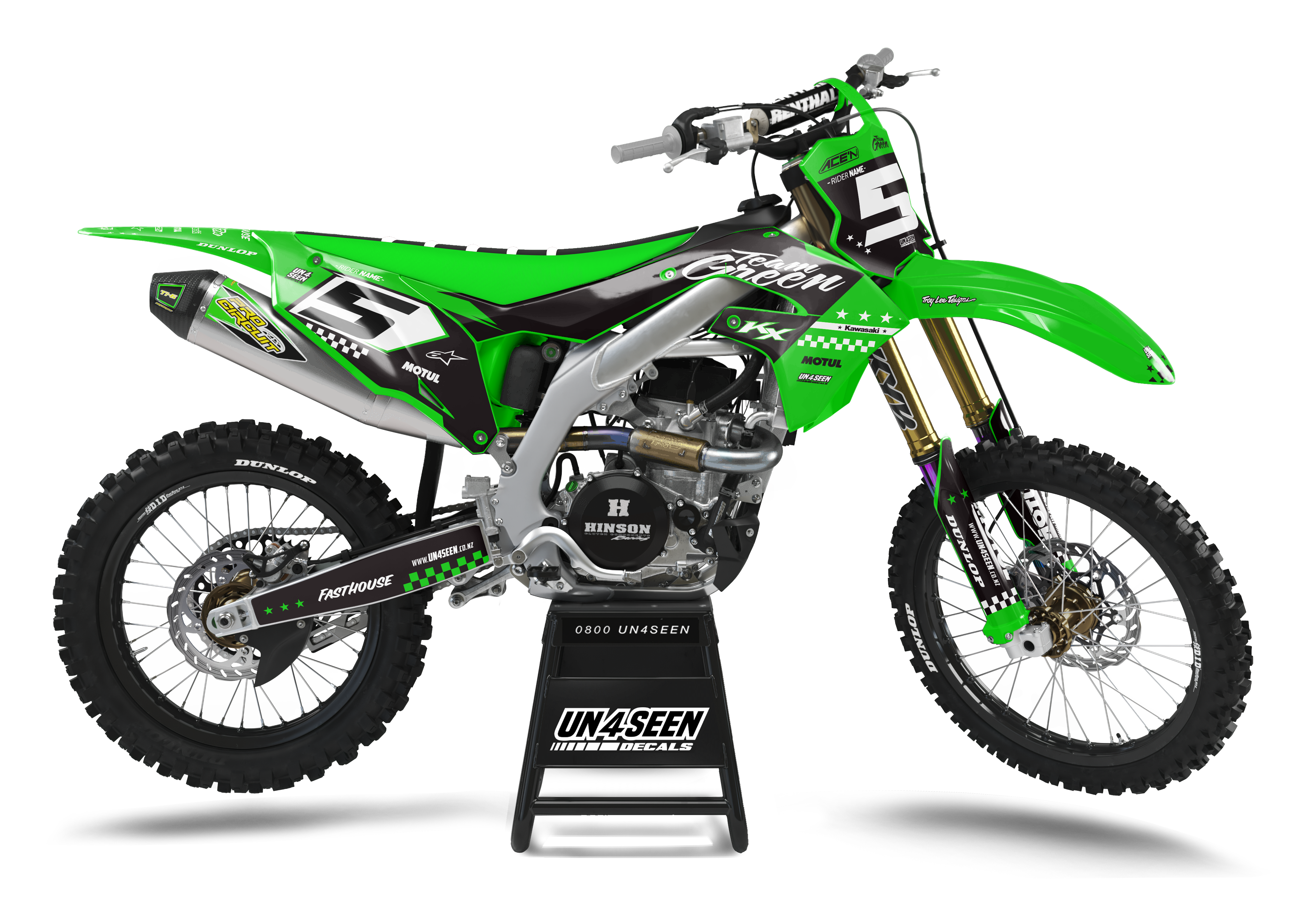 Kawasaki Graphics Kit - Fasthouse green