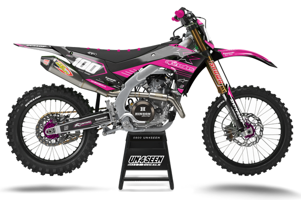 Kawasaki Slashx Pink Graphic Kit - KK KXF KDX KLX Models | All Years