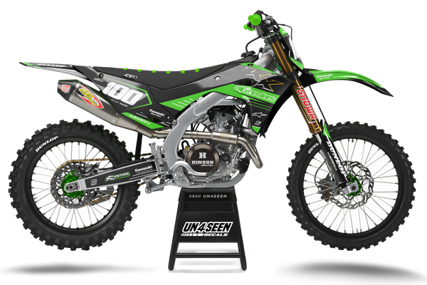 Kawasaki Slashx Green Graphic Kit - KK KXF KDX KLX Models | All Years