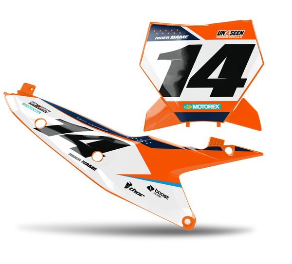 KTM Leo Number Plate Background Decals - SX SXF XC XCF EXC EXCF Models | All Years