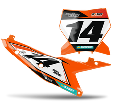 KTM Sleak Number Plate Background Decals - SX SXF XC XCF EXC EXCF Models | All Years