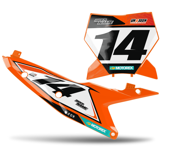 KTM Sleak Number Plate Background Decals - SX SXF XC XCF EXC EXCF Models | All Years