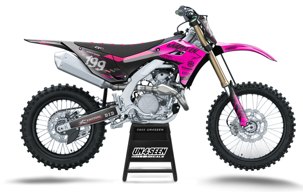 Kawasaki Glitch Pink Graphic Kit - KK KXF KDX KLX Models | All Years