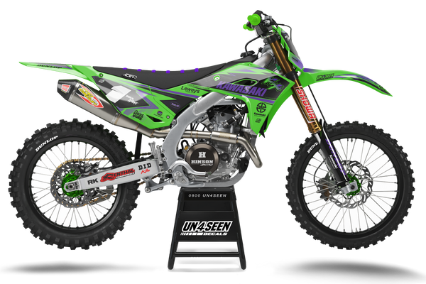 Kawasaki The Badge Purple Graphic Kit - KK KXF KDX KLX Models | All Years