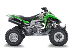 Kawasaki kfx450r ATV Graphics - Skulls & Petals Green