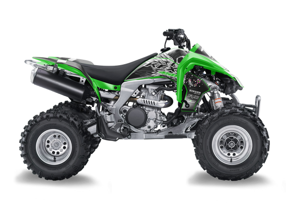 Kawasaki kfx450r ATV Graphics - Skulls & Petals Green