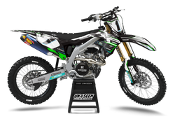 Kawasaki Bakd White Graphic Kit - KK KXF KDX KLX Models | All Years