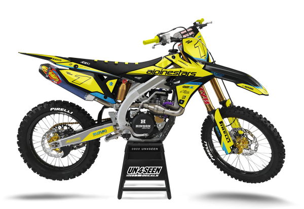 Suzuki Alpinestars Yellow Graphic Kit - RMZ RM RMX DR DRZ JR Models | All Years