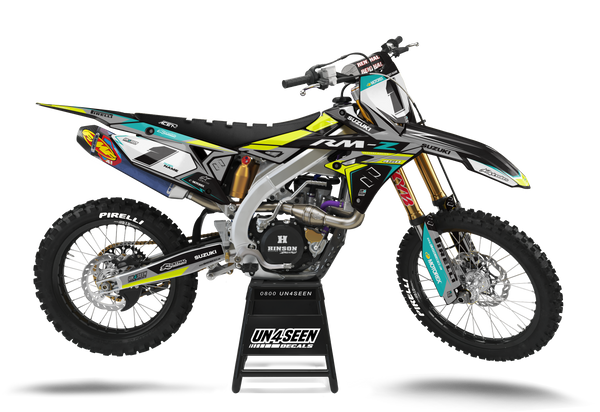 Suzuki Wild Obie Aqua Graphic Kit - RMZ RM RMX DR DRZ JR Models | All Years