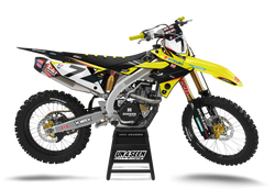 Suzuki Stewart Replica Yellow Graphic Kit - RMZ RM RMX DR DRZ JR Models | All Years