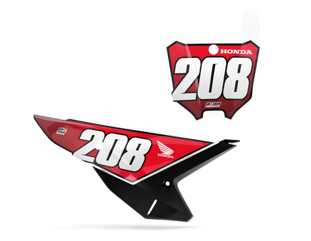 Honda Honey Number Plate Background Decals - CRF CR XR Models | All Years