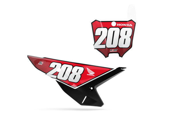 Honda Honey Number Plate Background Decals - CRF CR XR Models | All Years