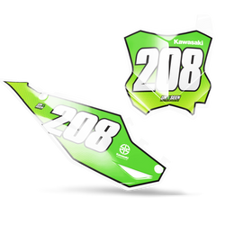 Kawasaki Honey Number Plate Background Decals - KX KXF KDX KLX Models | All Years