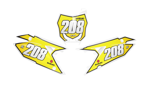 Suzuki Honey Number Plate Background Decals - RMZ RM RMX DR DRZ JR Models | All Years