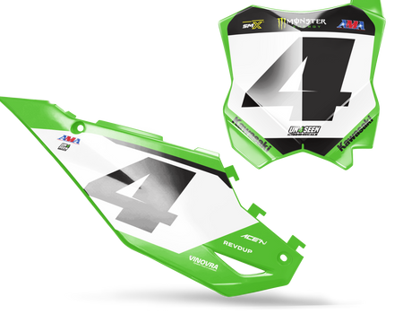 Kawasaki Number Background Decals - Sexton