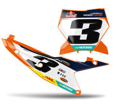 KTM Redbull Number Plate Background Decals - SX SXF XC XCF EXC EXCF Models | All Years