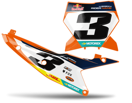 KTM Redbull Number Plate Background Decals - SX SXF XC XCF EXC EXCF Models | All Years