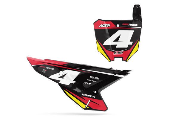 Honda Agri Number Plate Background Decals - CRF CR XR Models | All Years