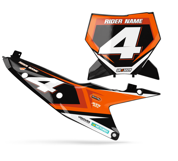KTM Strong Number Plate Background Decals - SX SXF XC XCF EXC EXCF Models | All Years
