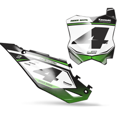 Kawasaki 41 Number Plate Background Decals - KX KXF KDX KLX Models | All Years