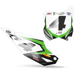 Kawasaki GT Number Plate Background Decals - KX KXF KDX KLX Models | All Years