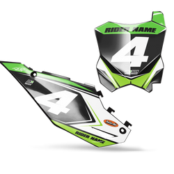 Kawasaki Claie Number Plate Background Decals - KX KXF KDX KLX Models | All Years