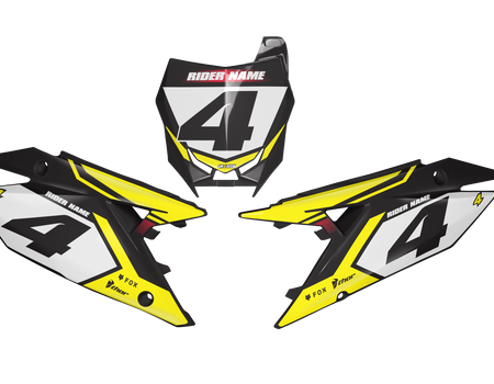 Suzuki Number Background Decals - Yellre
